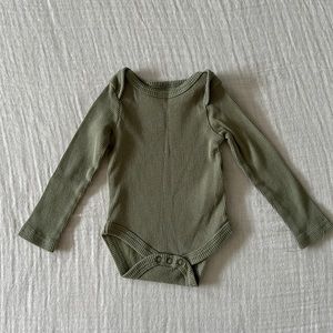 Ribbed Olive Green Onesie